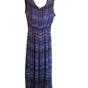 Calvin Klein Ribbed Blue and Black Maxi Sundress